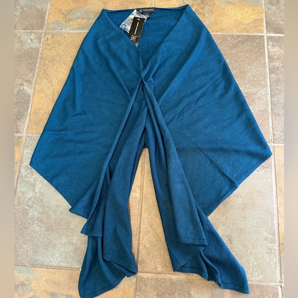 I.N.C. International Concept Shawl Teal Blue Green Small Silk Angora Rabbit Hair